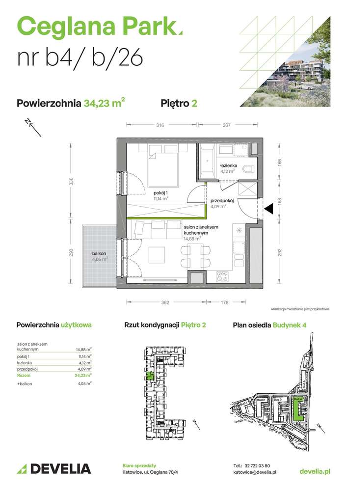 2-pokojowe mieszkanie 34m2 + balkon Bez Prowizji - Pełny obrazek: 2/9