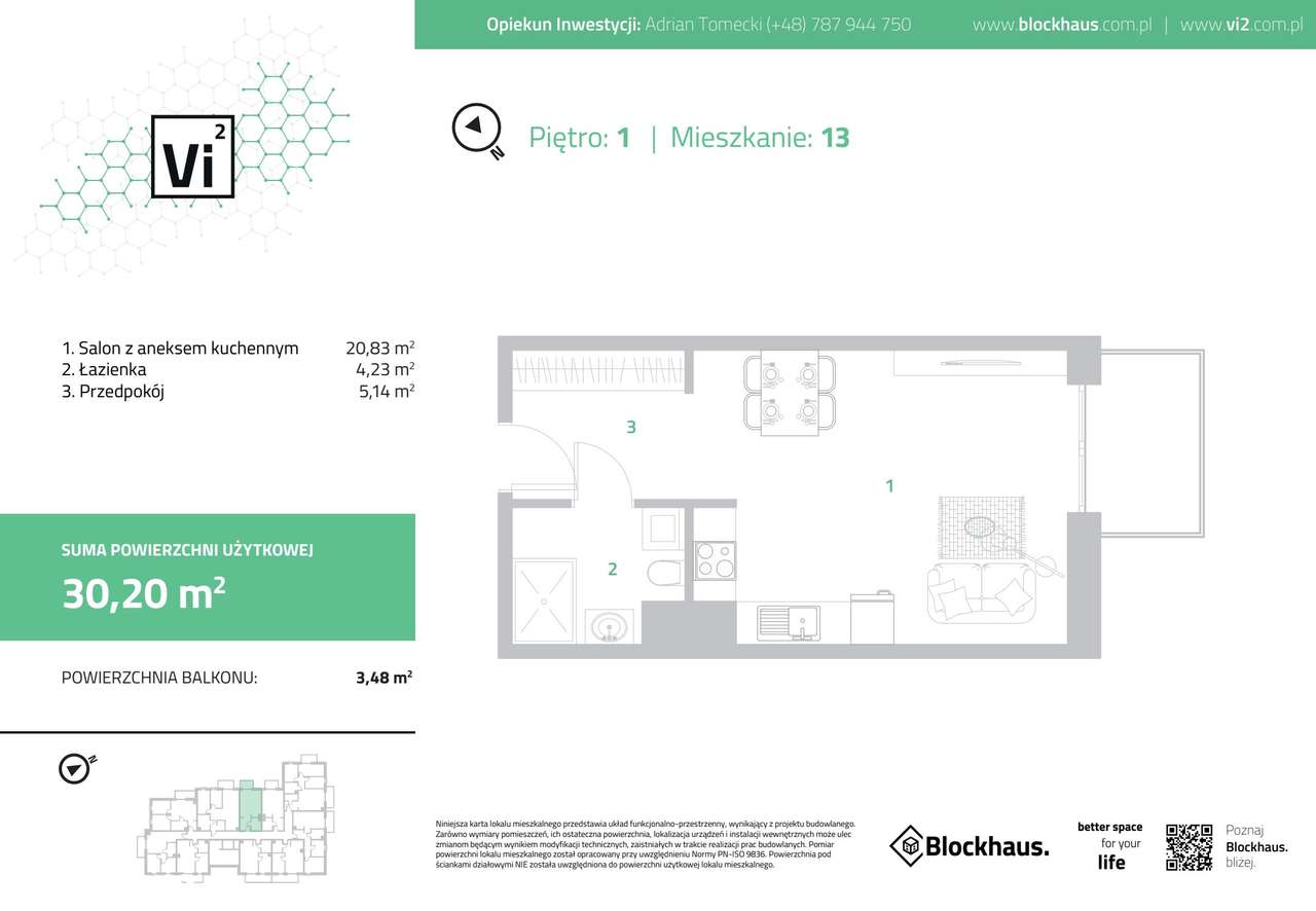 Vi² by Blockhaus  | mieszkanie 1-pok. | A_13 - Pełny obrazek: 2/9