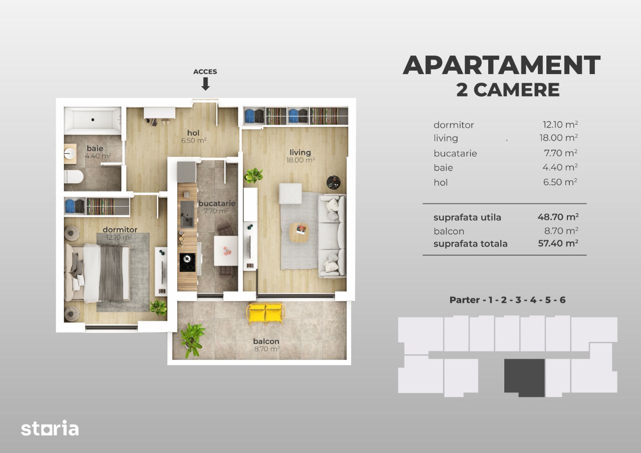 Apartament 2 camere nou, decomandat, Aparatorii Patriei metrou