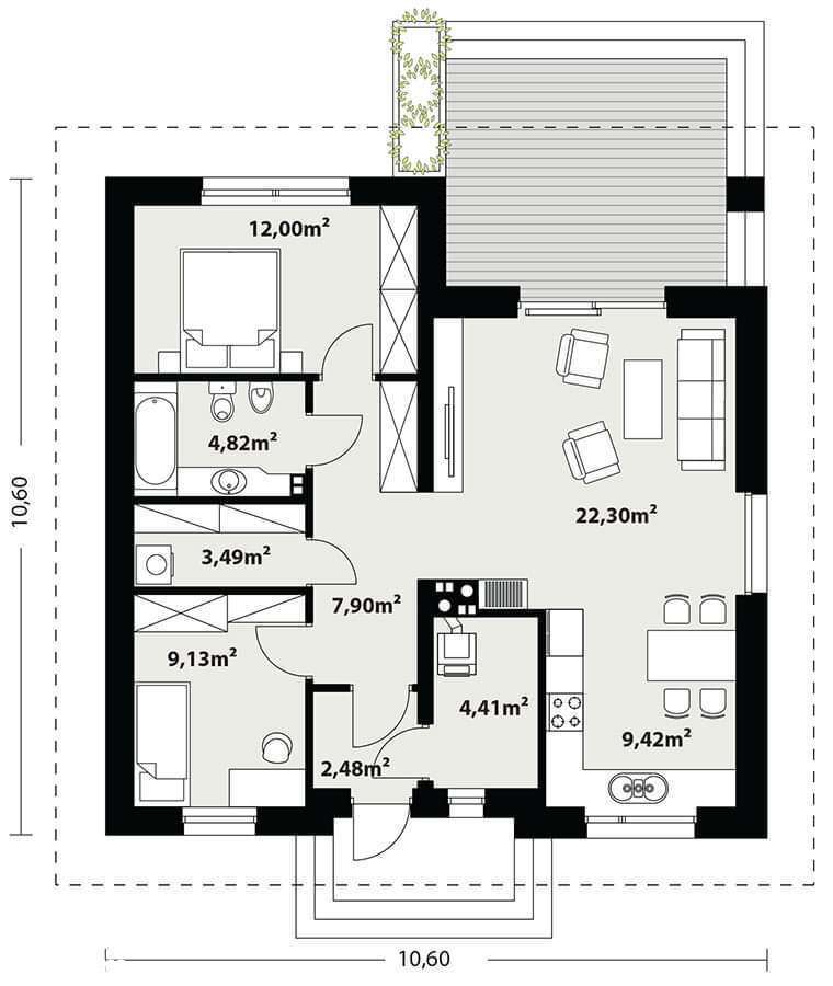 Domy z garażem stan dewelop. 146m2-Małęczyn-9