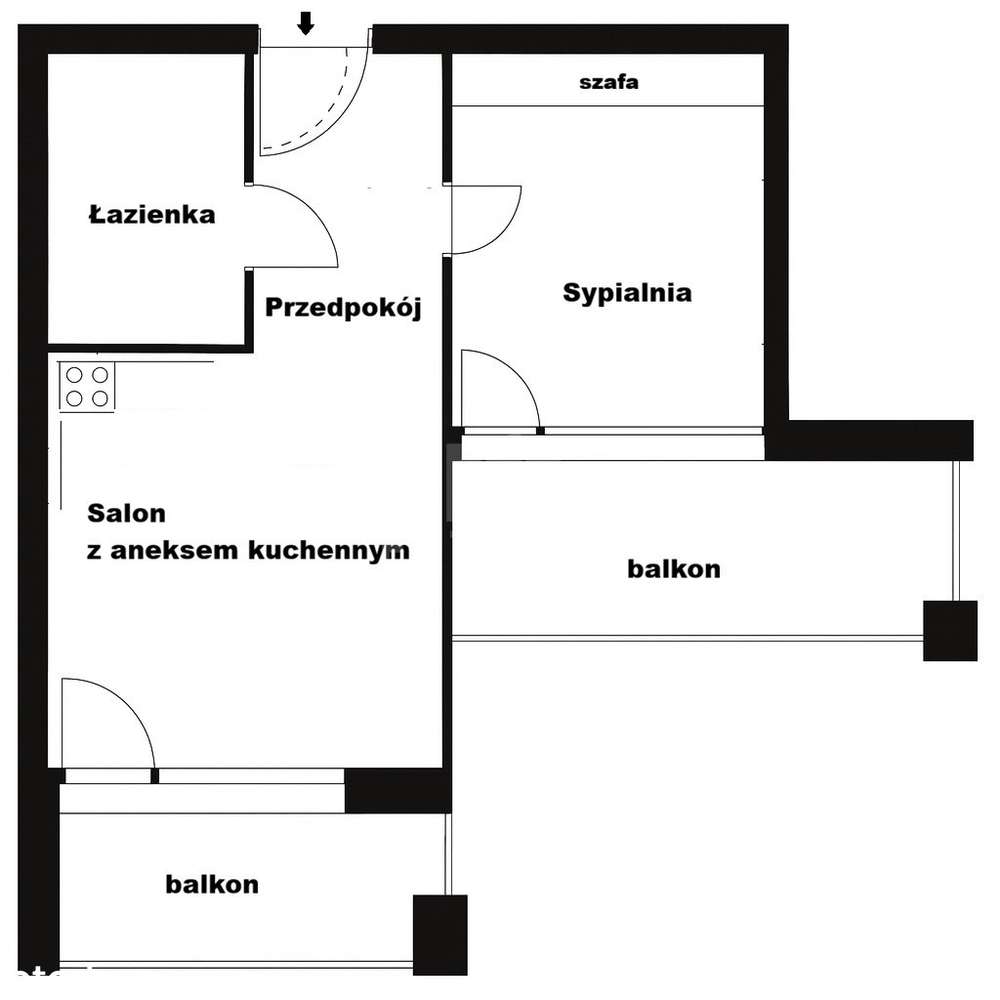 Apartament 2 pok.| 2 balkony | Scala Gdańsk-19