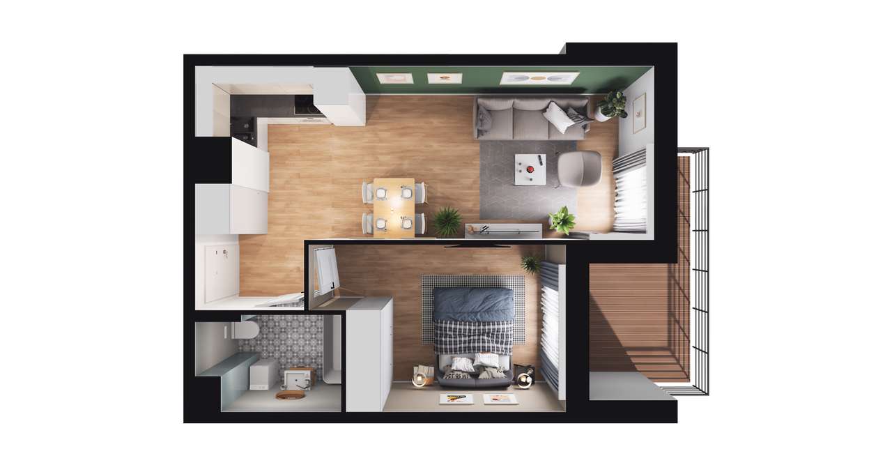 Dwa pokoje z przestronna logią – klucze maj 2026 - Pełny obrazek: 3/9