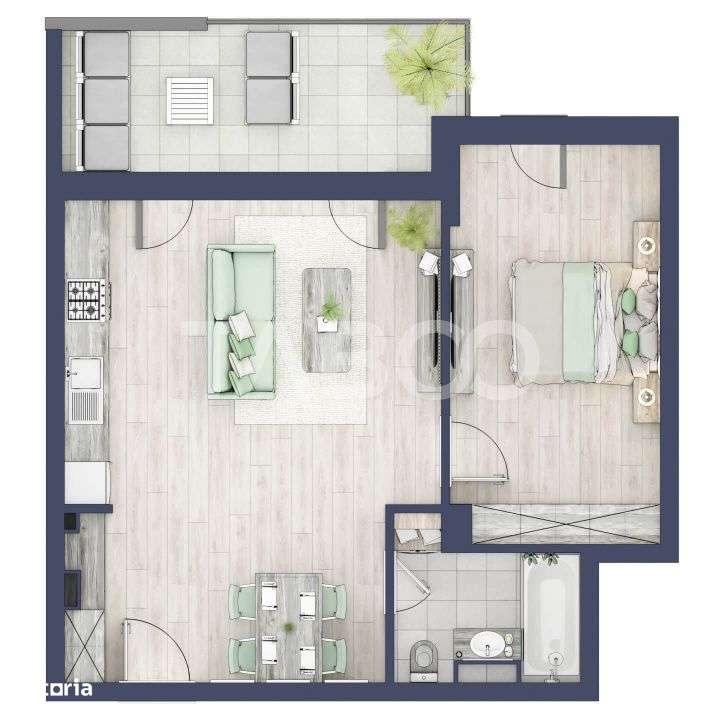 Comision 0 Apartament 2 camere 51 mp utili boxa la subsol Turnisor - Imagine principală: 2/3