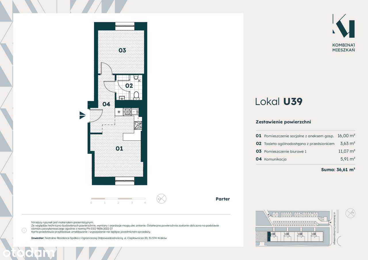 Inwestycja Kombinat Mieszkań - lokal użytkowy U39-0