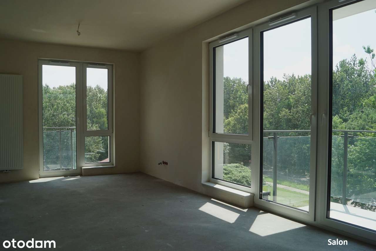 57,5 m² | Jasny salon | 2 balkony | Widok na zieleń (lokal B2.M55)