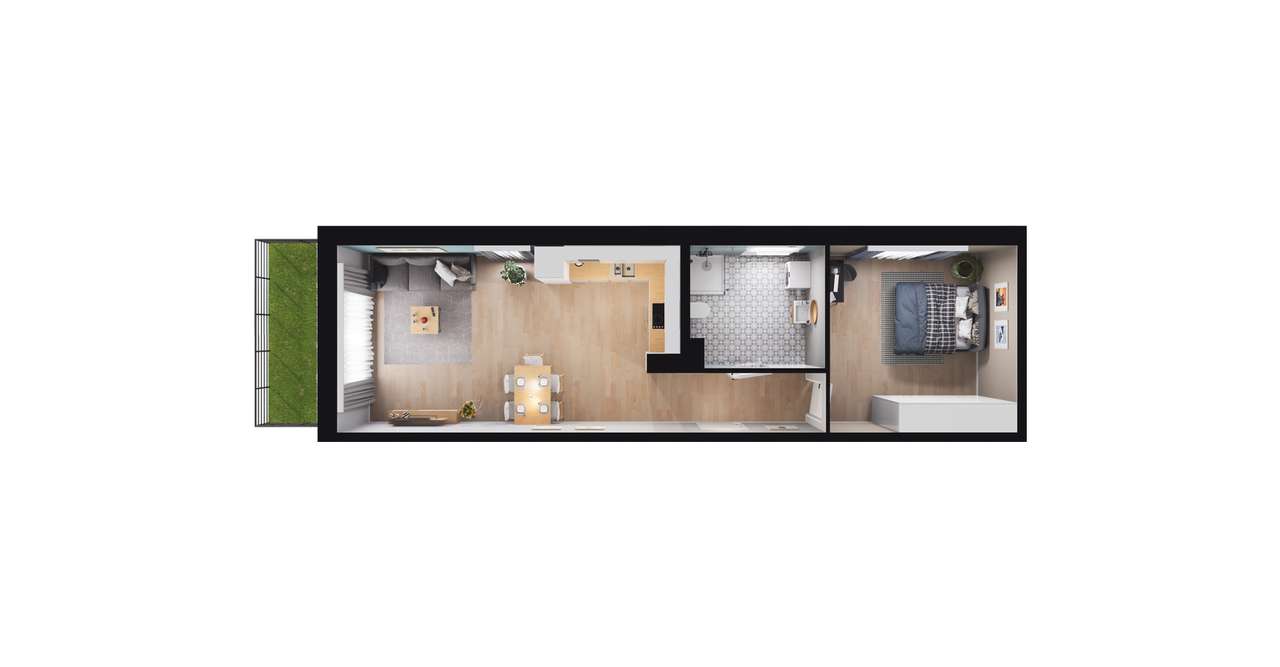 2-pokojowe mieszkanie 50m2 + ogródek Bez Prowizji - Pełny obrazek: 2/8