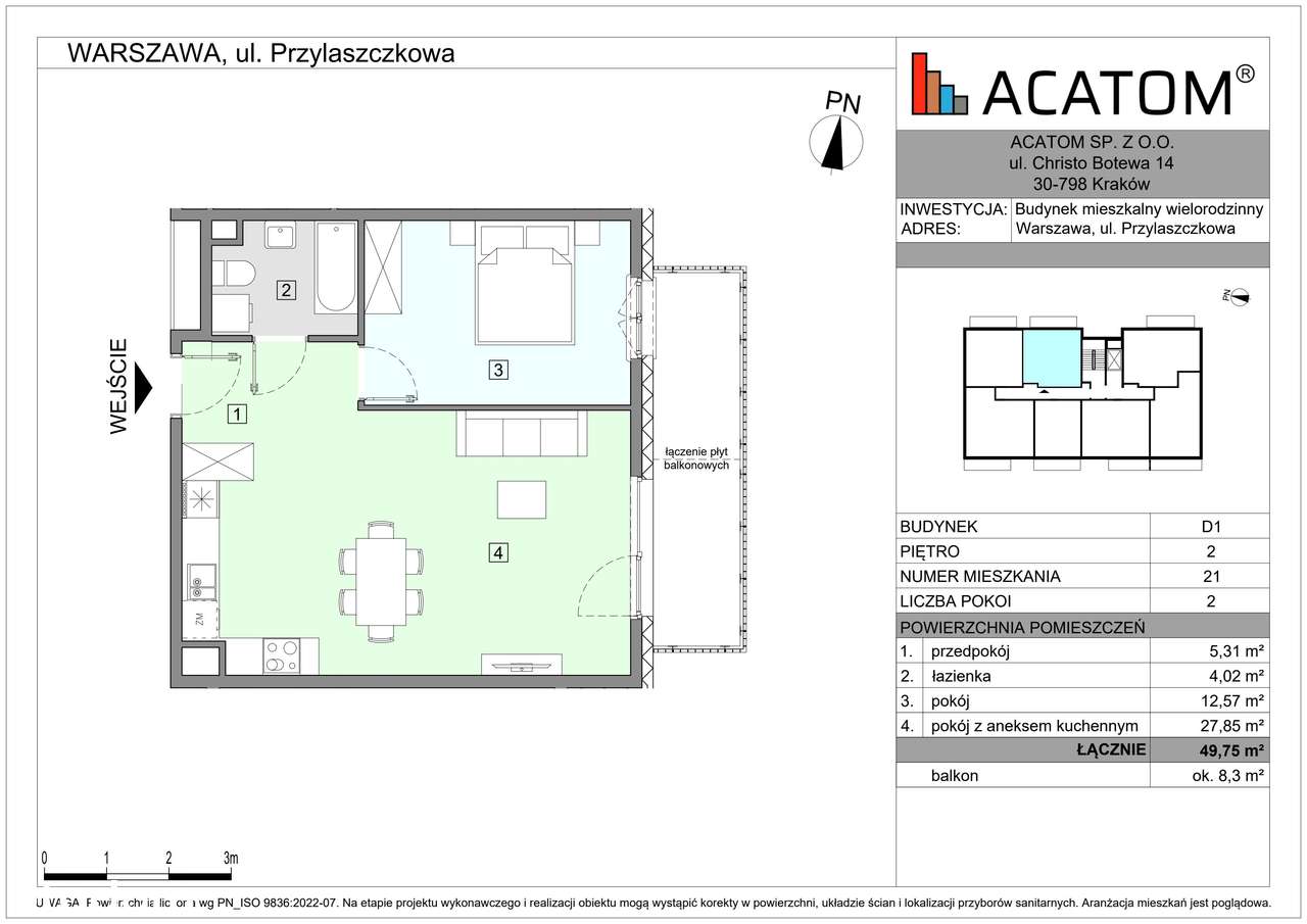 Wawer Go 2.0 | mieszkanie 2-pok. | D1_M21 - Pełny obrazek: 2/7