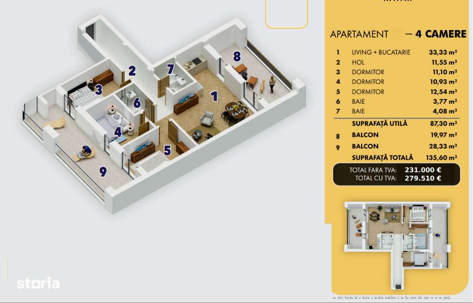 Apartament cu 4 camere/ Metrou Berceni la 5 minute-4