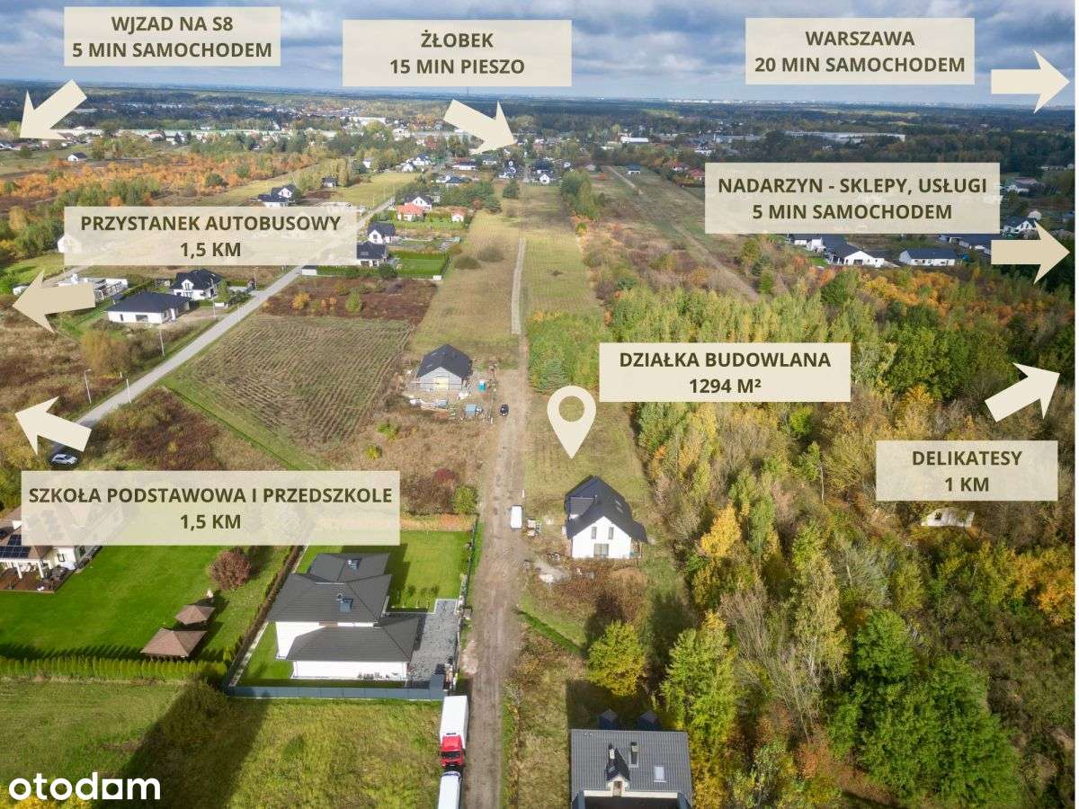 Działka otoczona zielenią, z mediami w Ruścu-2