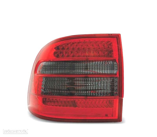 FAROLINS TRASEIROS PARA PORSCHE CAYENNE 03-07 LED FUNDO VERMELHO FUMADO - 2