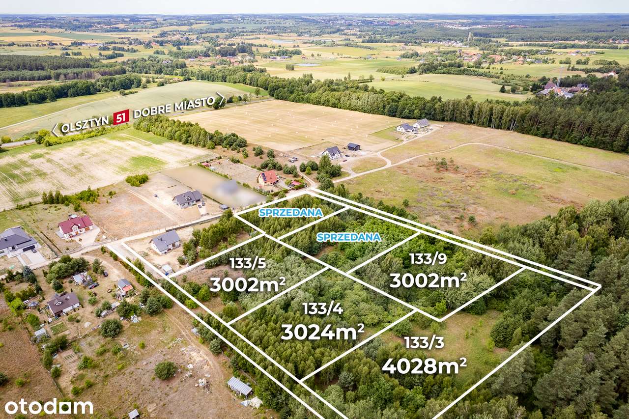 Działki budowlane 1.3 ha przy lesie Barcikowo Dobre Miasto-10