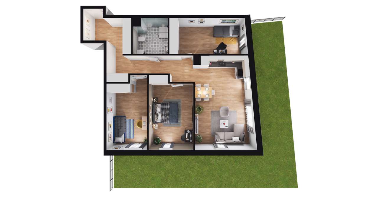 2-pokojowe mieszkanie 87m2 + ogródek Bezpośrednio - Pełny obrazek: 3/8