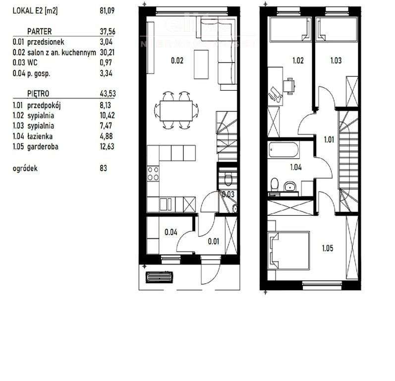 Osów nowy dom bliźniak 4 pokojowy-2