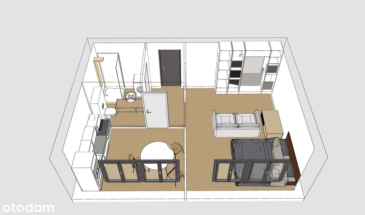 KAWALERKA Z MOŻLIWOŚCIĄ ZROBIENIE 2 POKOI - Będzin, Centrum ul. Bema - Pełny obrazek: 5/12