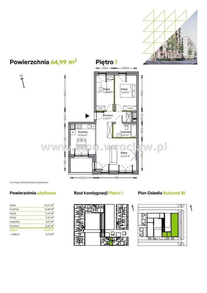 Nowe rozkładowe 3pok mieszkanie, balkon, Żerniki-1
