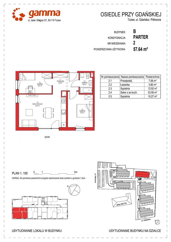 Osiedle przy ul. Gdańskiej| mieszkanie 3-pok.| B2 - Pełny obrazek: 2/9