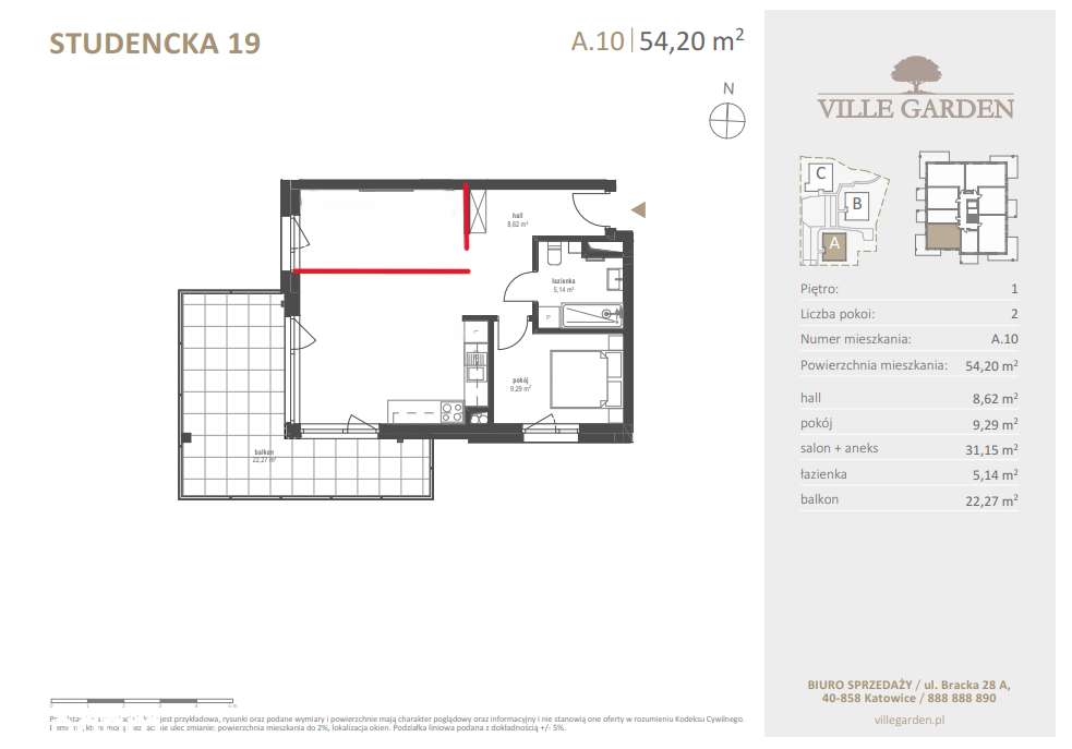 Nowe 2-pokojowe mieszkanie 54,2 m² z możliwością wydzielenia 3 pokoju.-8