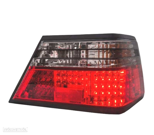 FAROLINS TRASEIROS LED PARA MERCEDES E W124 85-95 VERMELHO PRETO - 2