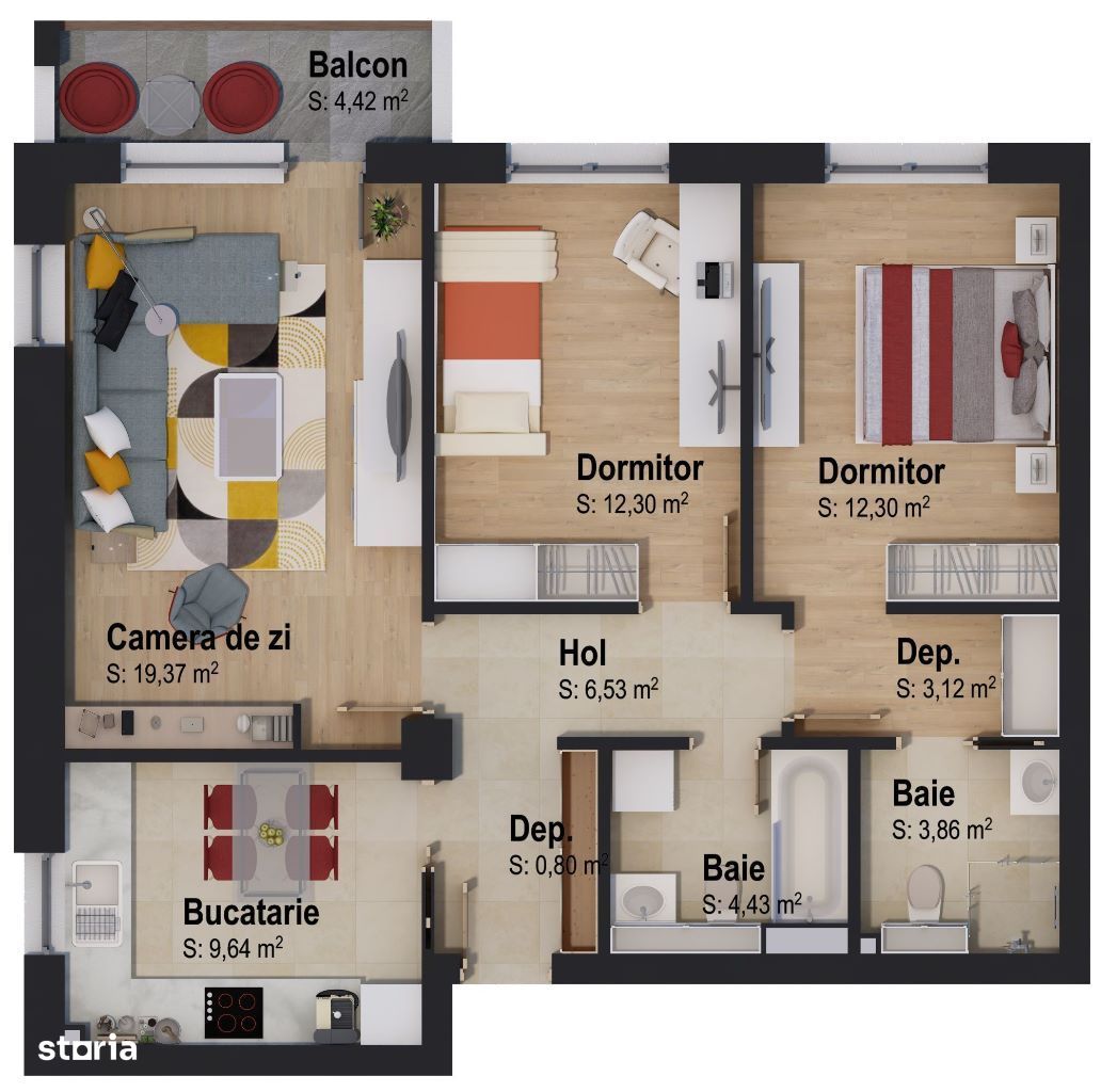 Apartament cu 3 camere Victory by Casa Nobel