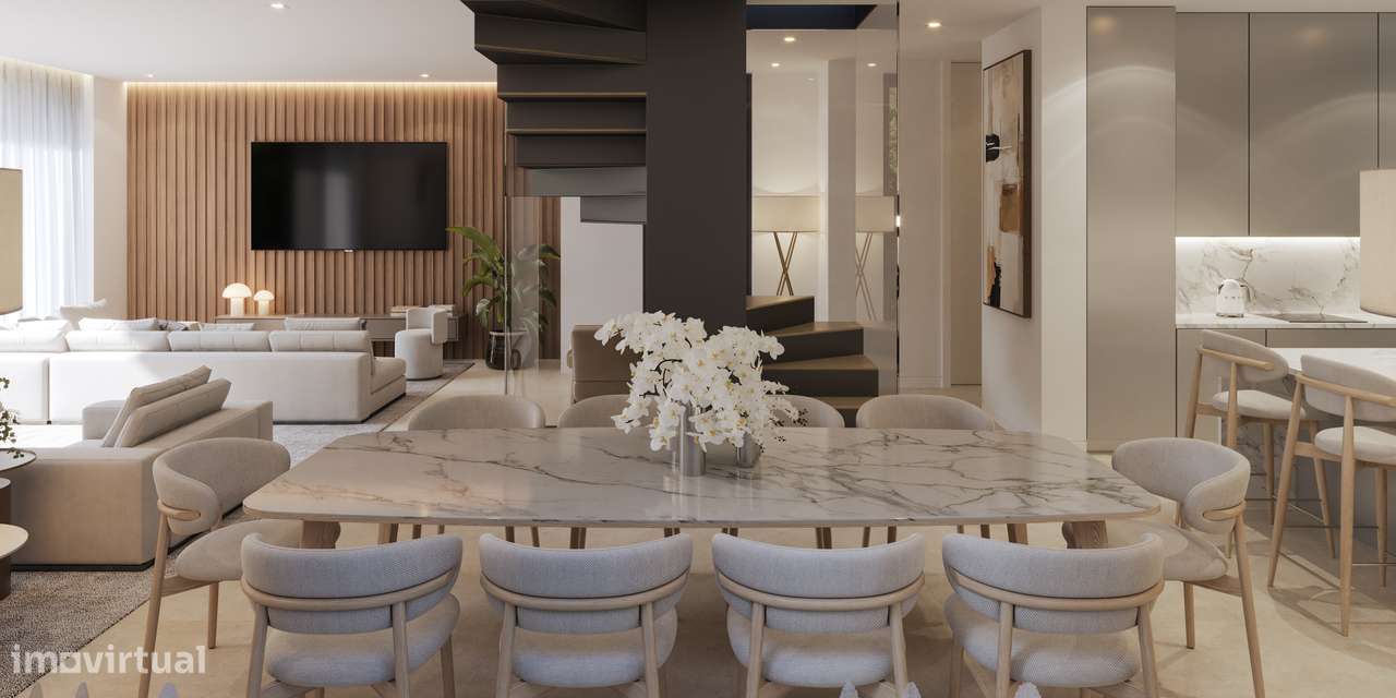 Moradia T4 com piscina, garagem e vista jardim e serra-11