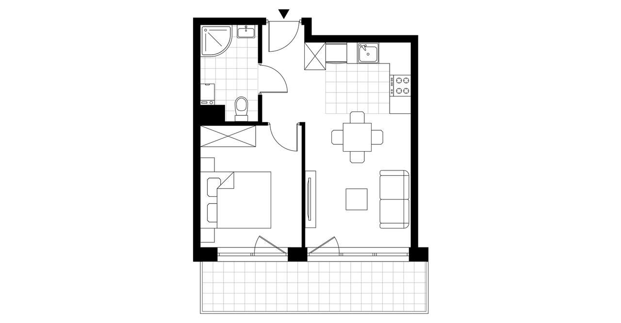 2-pokojowe mieszkanie 34m2 + balkon - Pełny obrazek: 3/8