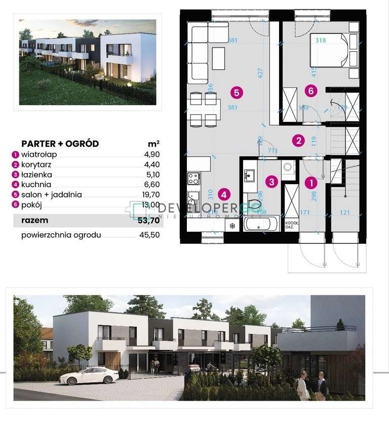 Lokal mieszkalny w zabudowie szeregowej w Grabówce - Pełny obrazek: 4/5