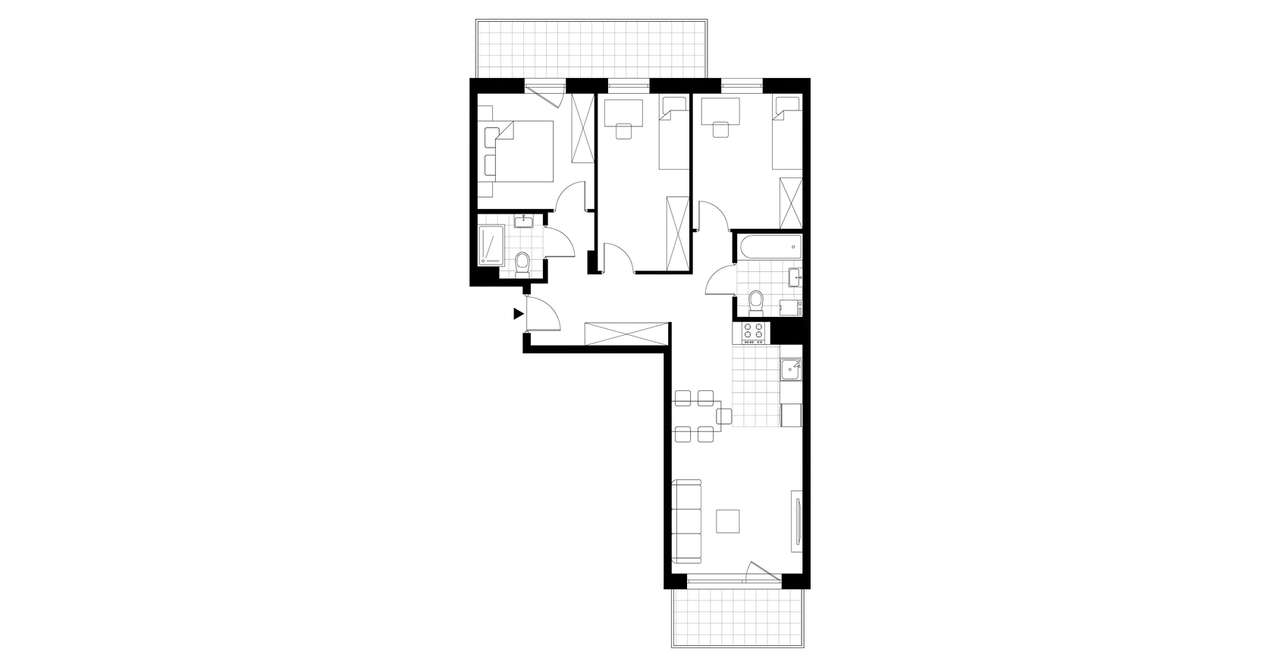 4-pokojowe mieszkanie 73m2 + 2 balkony - Pełny obrazek: 3/8