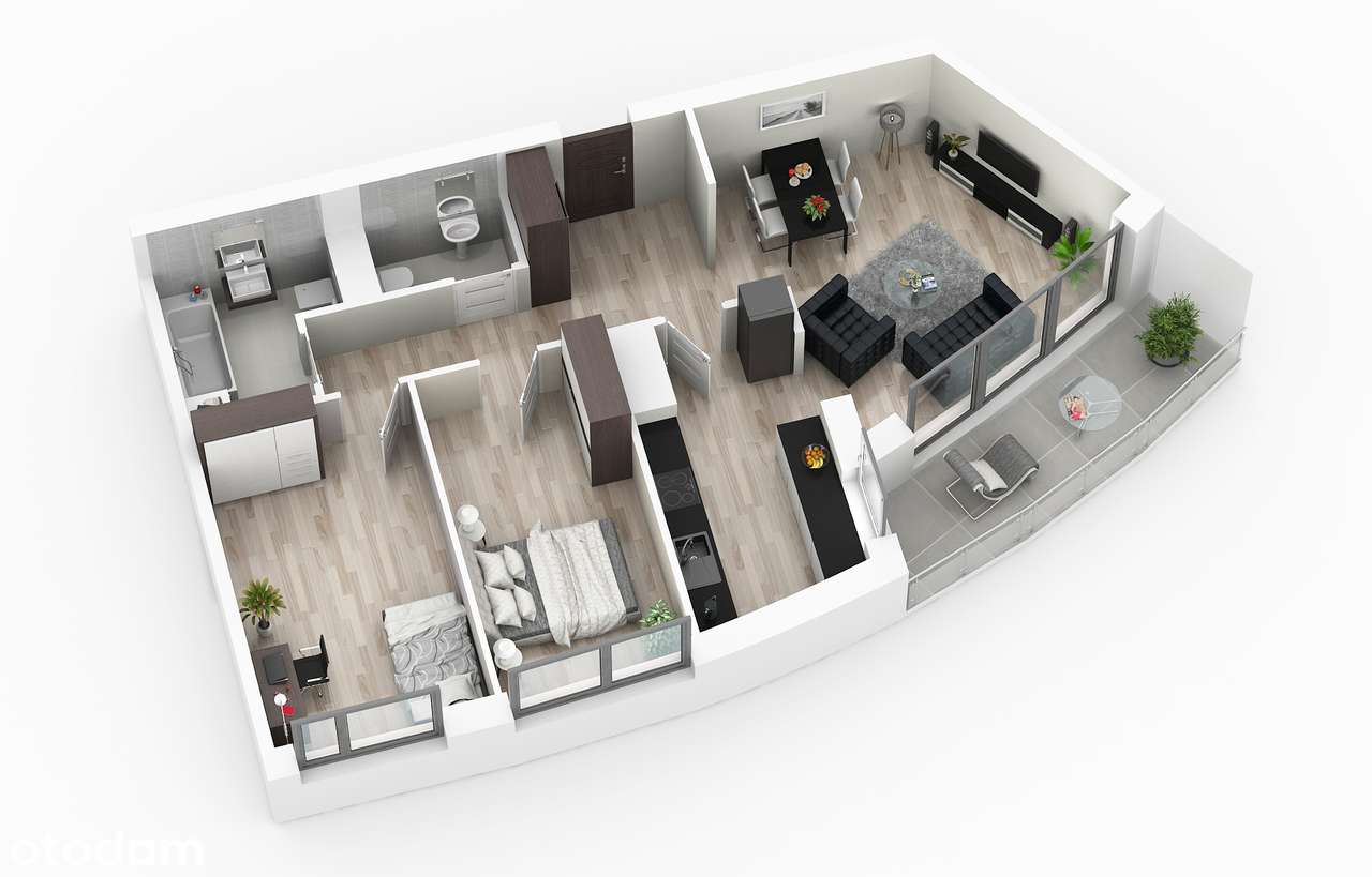 3‑pokojowe mieszkanie z loggią – Centaurus, 8. piętro (lokal 56)
