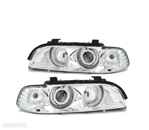 FARÓIS ANGEL EYES PARA BMW E39 95-03 CROMADO - 2