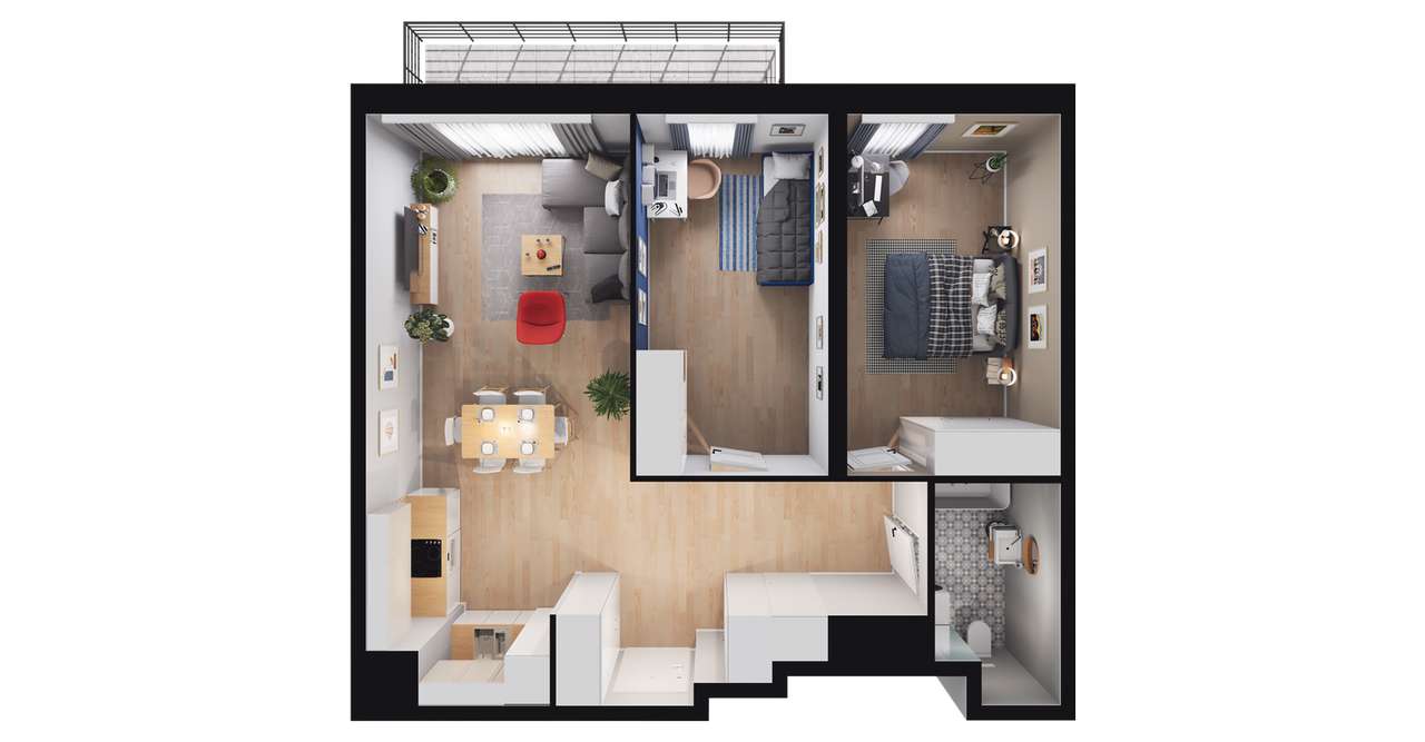 Gotowe 3-pokojowe mieszkanie 64m2 + balkon - Pełny obrazek: 5/11