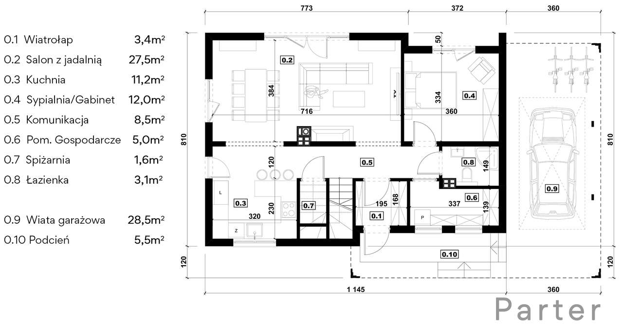 Luksusowy dom - "B" - działka 9 ar - wolnostojący - stan deweloperski-10
