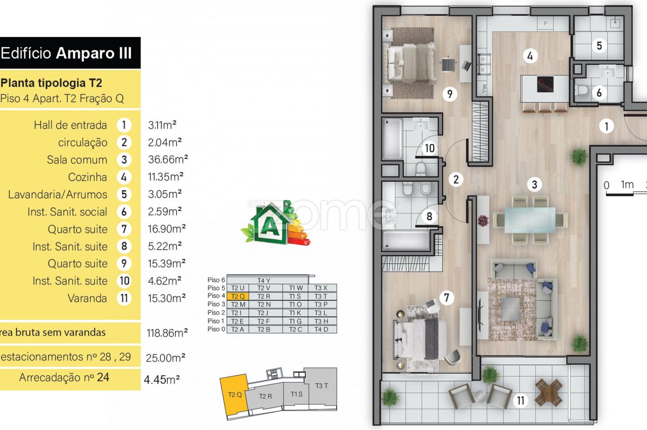 Apartamento T2 fração Q, Amparo, Funchal