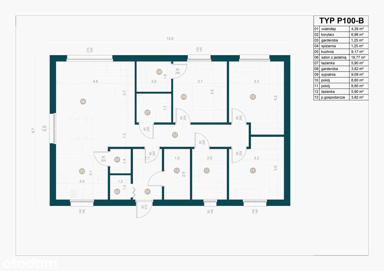 Działka 3000 m² z domem wolnostojącym 101 m², Parsów gmina Bielice-7
