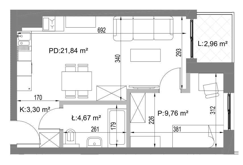 Gotowe | Staszica | nowe, winda | 2pok. z loggią - Pełny obrazek: 3/15