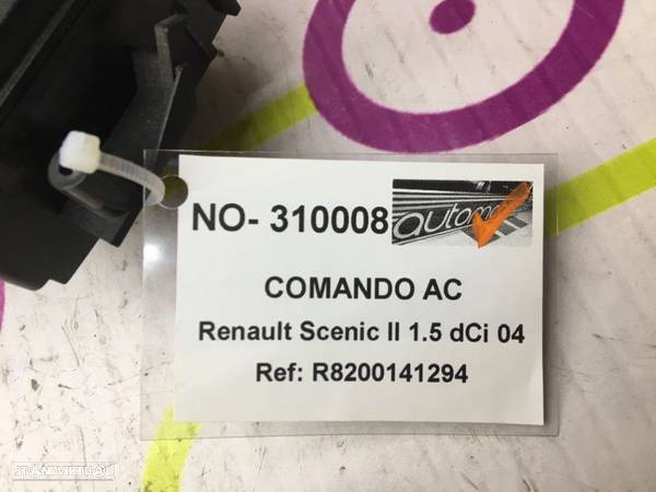 Comando Chauffage / AC Renault Scenic II 1.5 DCi 82 Cv de 2004 - Ref: R8200141294 - NO310008 - 2