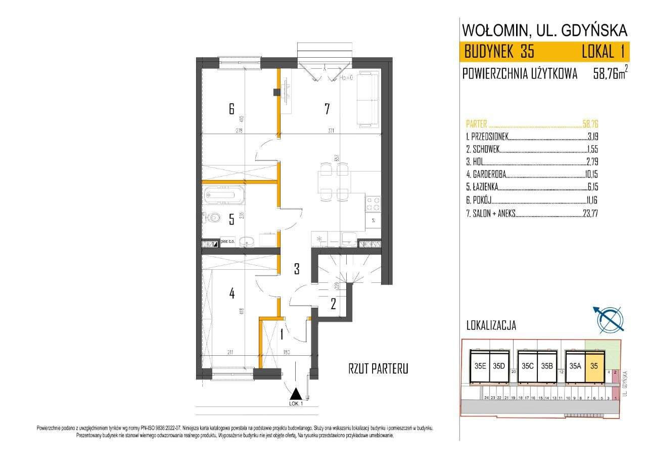 Wołomin, ul. Gdyńska, 59m2, ogródek, OSTATNIE!!! - Pełny obrazek: 2/4