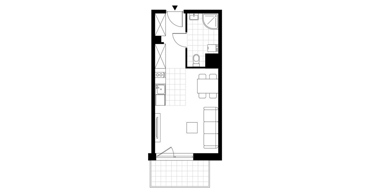 1-pokojowe mieszkanie 26 m² + balkon Bez Prowizji - Widok 3
