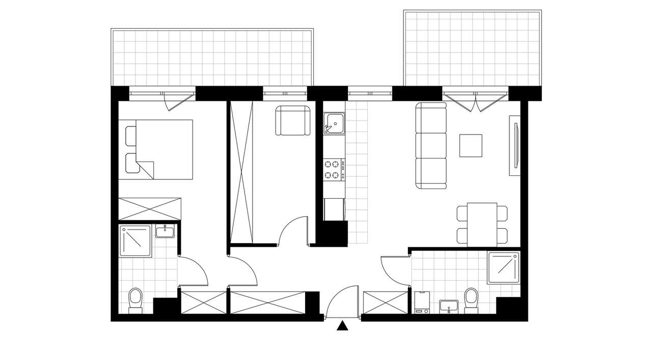 3-pokojowe mieszkanie 58m2 + 2 balkony - Pełny obrazek: 3/8