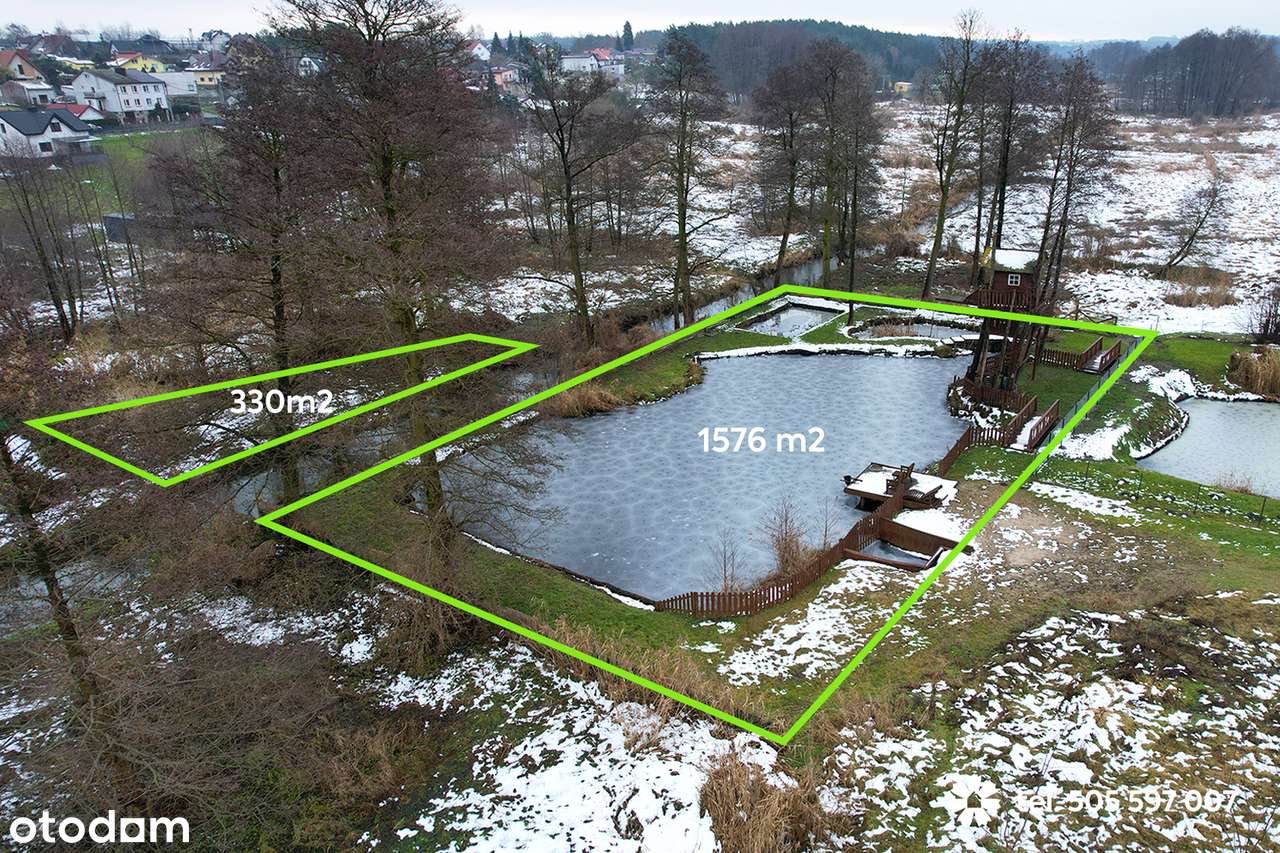 Na sprzedaż jedyna taka działka z zarybionym stawem w Lipnie. - Pełny obrazek: 3/12