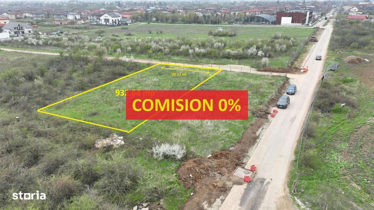 Mogosoaia | Teren intravilan | Suprafata: 932.64 mp cu deschidere de 2 - Imagine principală: 1/8