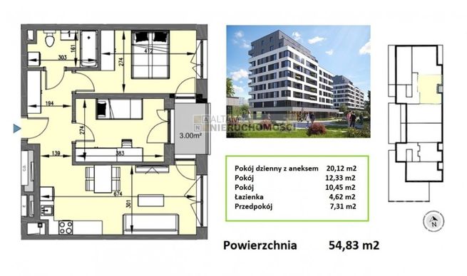 3pok 55m2 balkon|park|tramwaj|Mistrzejowice|0%