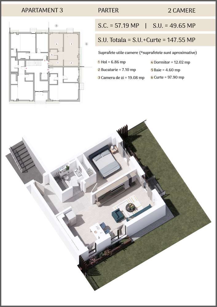 DRUMUL TABEREI  2 CAMERE CU GRADINA 98 MP - Imagine principală: 5/8
