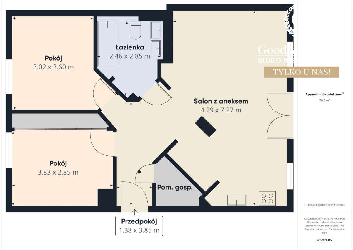 3 pokoje, zielona części Grabówka, wysoki standard-17