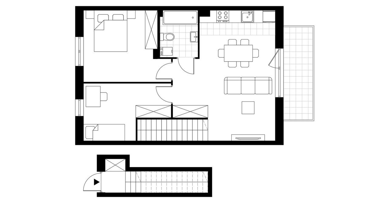 3-pokojowe mieszkanie 58m2 + balkon - Pełny obrazek: 3/8