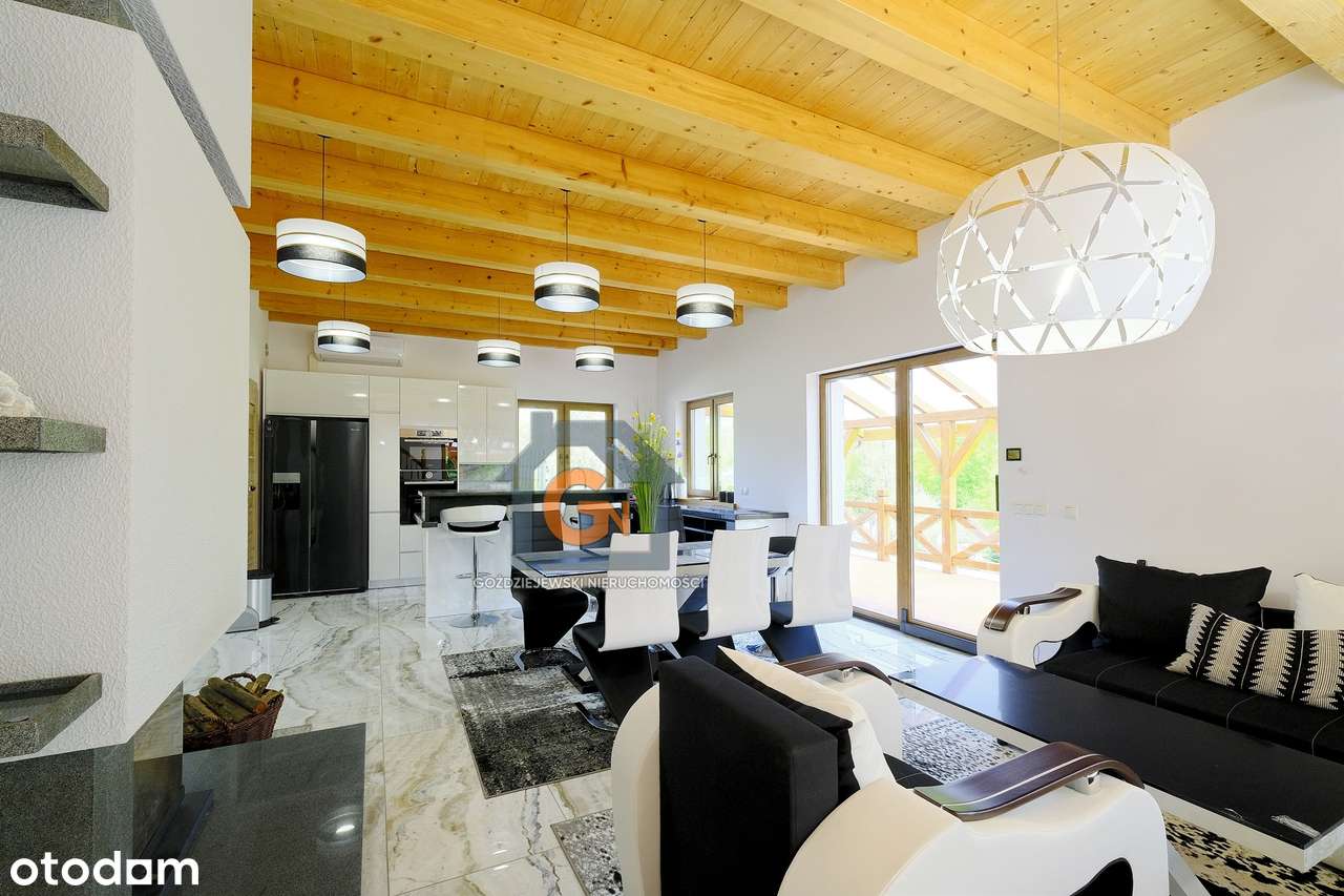 Nowy nietuzinkowy dom o pow. 150m2 ze stawem. Działka o pow. 1ha-8