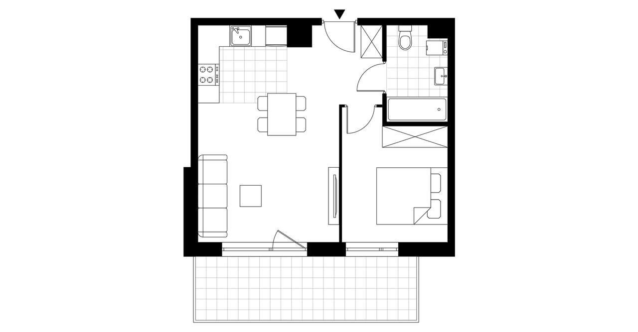 2-pokojowe mieszkanie 41m2 + balkon Bez Prowizji - Pełny obrazek: 3/8