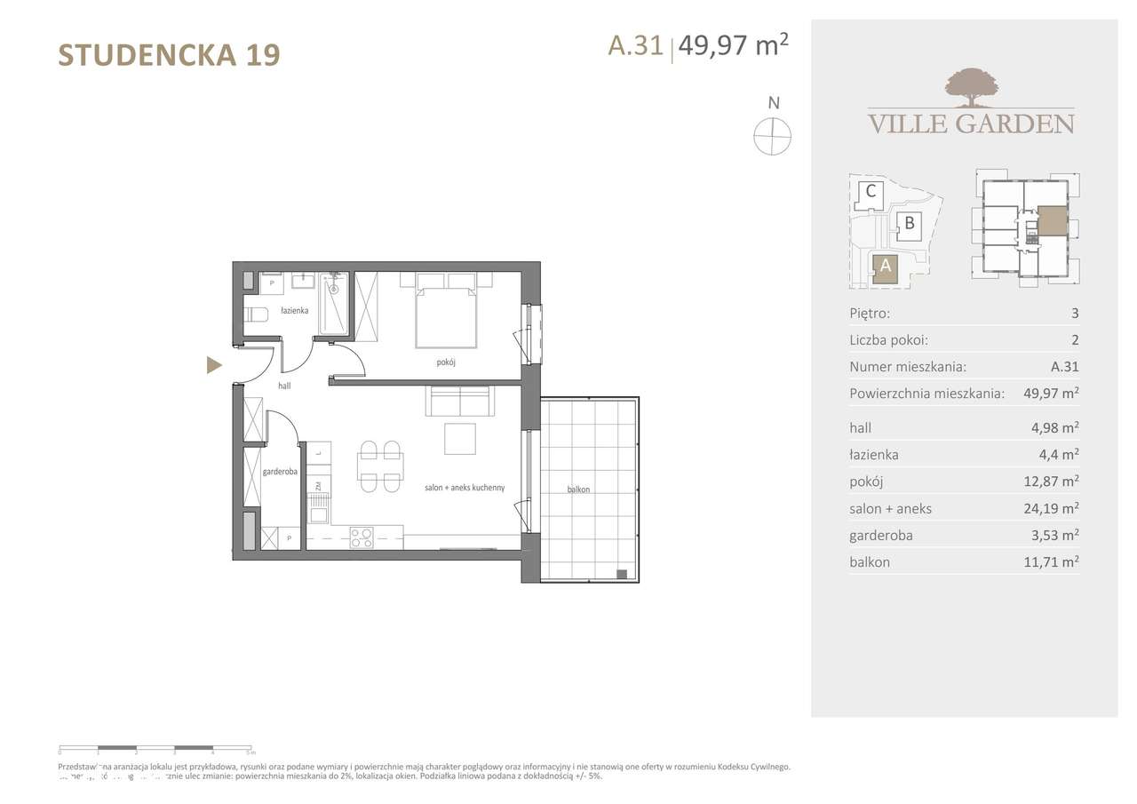 Ville Garden | mieszkanie 2-pok. | A.31 - Pełny obrazek: 3/10