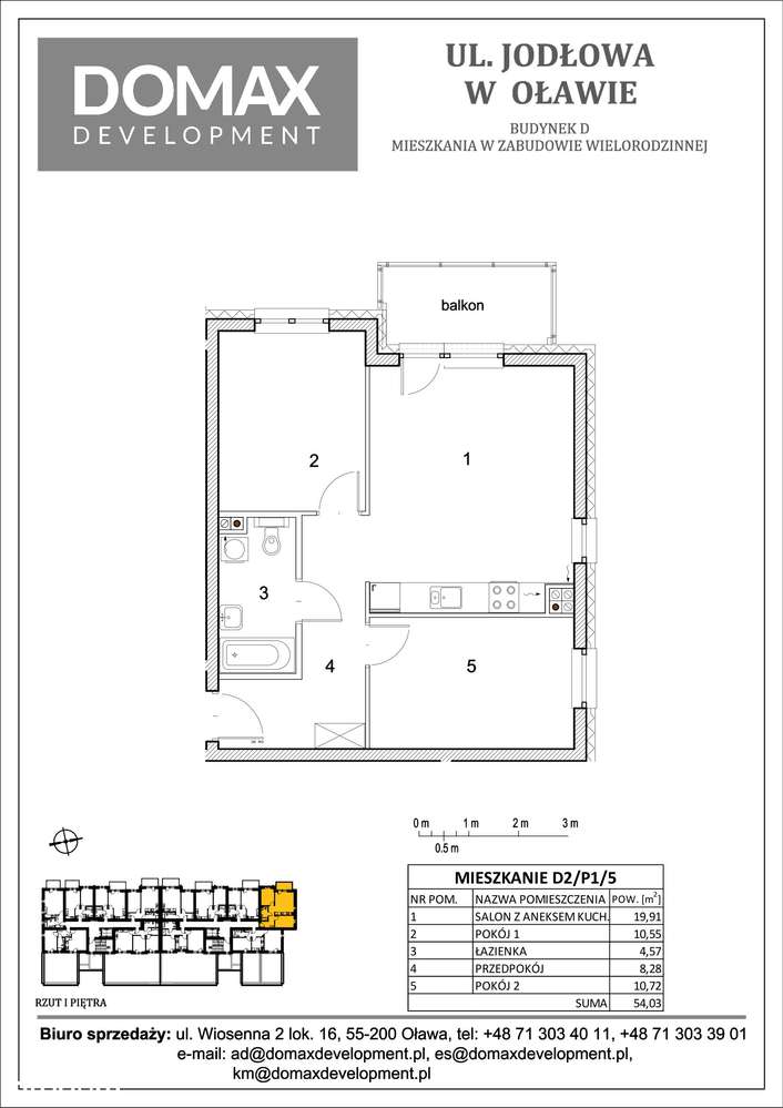 GOTOWE 3-pokojowe mieszkanie 54,13 m2 | D2/P1/5 - Pełny obrazek: 4/10