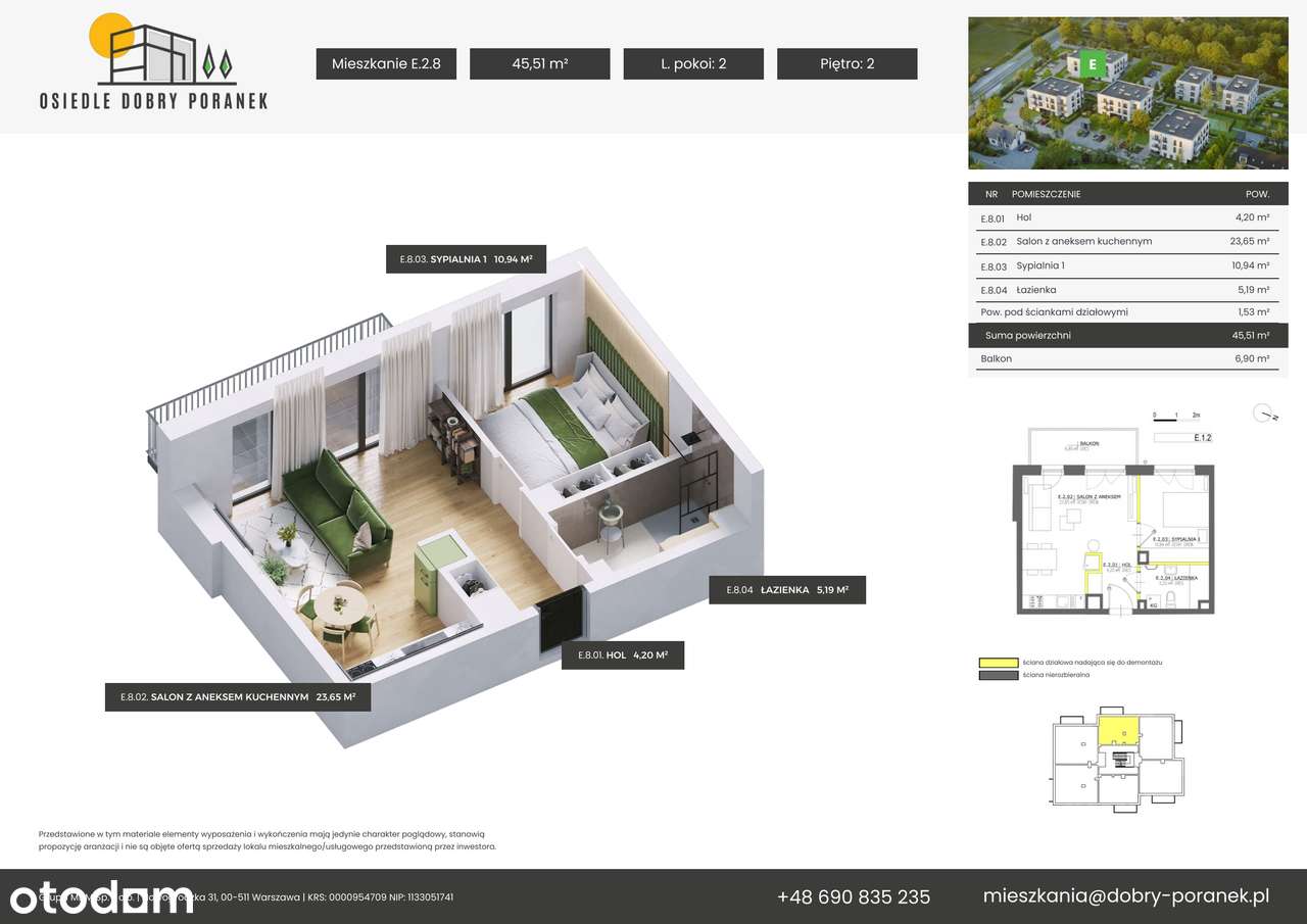Dobry Poranek | mieszkanie 2-pok. | E.2.8 - Pełny obrazek: 2/16