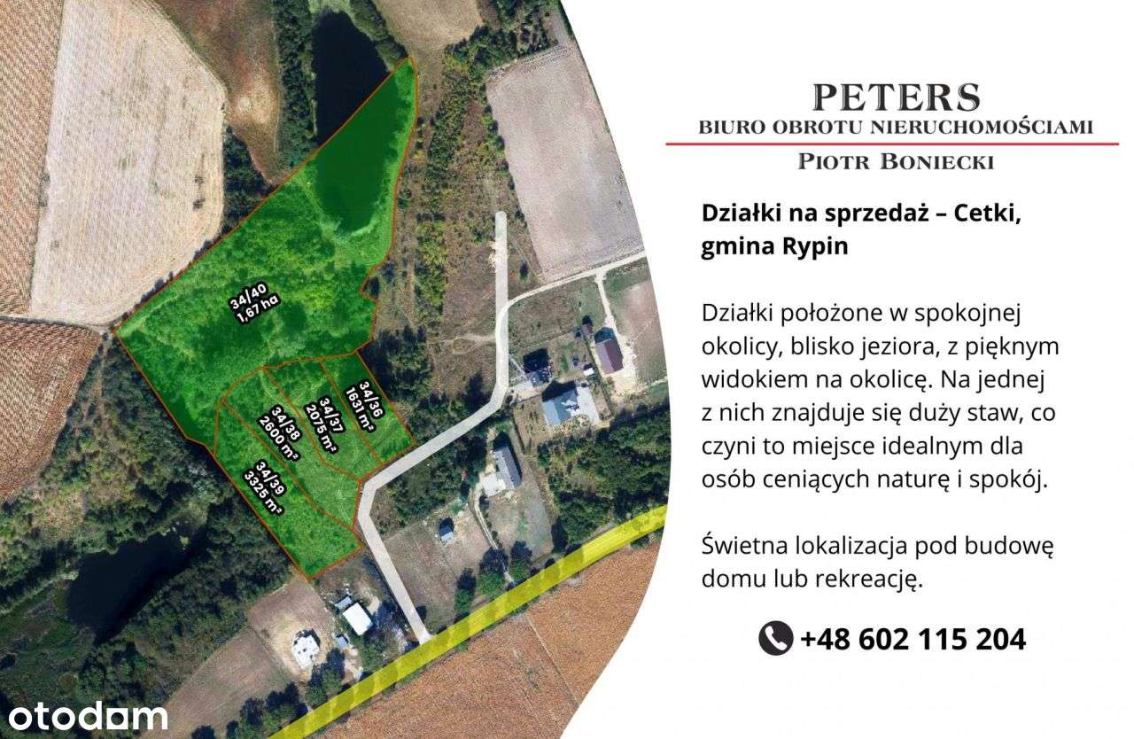 Sprzedam działiki z Pmzp w m.Cetki gm.Rypin - Pełny obrazek: 1/3